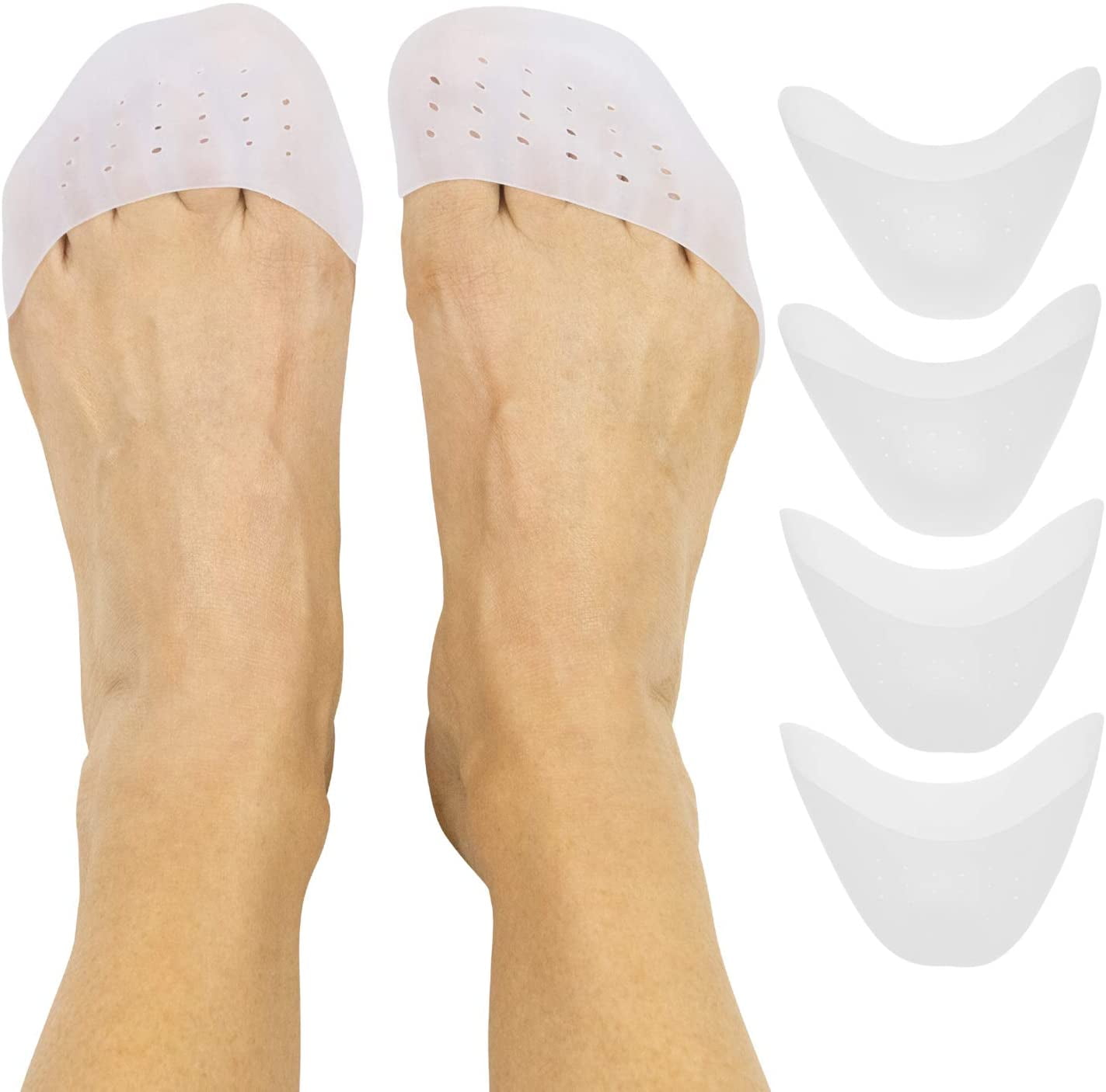 Hiking Silicone Gel Toe Caps Scoolr Gel Half Full Toe Caps Cover Protector for Women Soft Ballet Pointe Dance Athlete Shoe Toe Pads Toe Protector with Breathable Hole for Walking 
