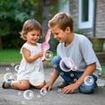 thumbnail image 6 of Bubble Machine Magic Wand, DELESYS Childhood Machine Elastic Stick Charging Set+3 Special Liquid+3 Atomizing Tool+2 Gloves 210ml, 6 of 7