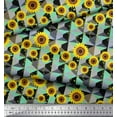 thumbnail image 3 of Soimoi Poly Georgette Fabric Check,Dot & Sunflower Flower Printed Craft Fabric by The Yard 52 Inch Wide, 3 of 3