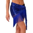 thumbnail image 6 of HULIJA Women's Belly Dance Hip Scarf Glittery Sequin Fringe Triangle Short Skirt Latin Jazz Dance Skirts Blue One Size, 6 of 6