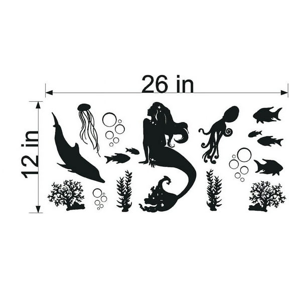 MERMAID VINYL WALL DECAL (YOU CHOOSE SIZE AND COLOR!)