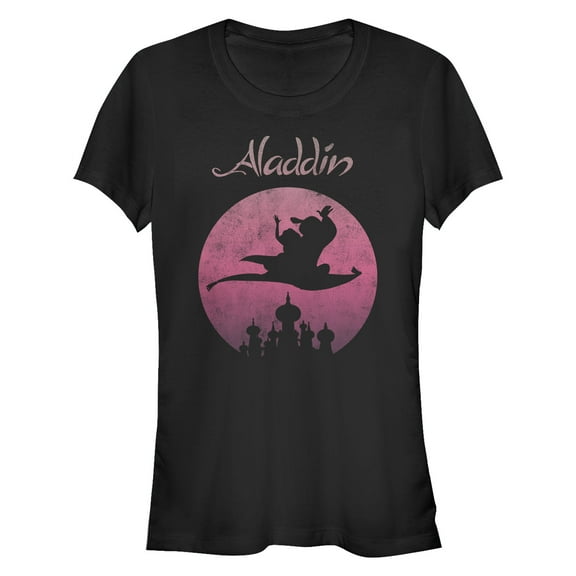 Junior's Aladdin Magic Carpet Ride Wave  Graphic Tee Black Small
