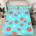 thumbnail image 2 of Homewish Lovely Daisy Flower Full Size Sheets,Cartoon Floral Bed Sheets,Red Blue Sheet Sets For Girl,Microfiber Bedroom Decor,4pcs, 2 of 7
