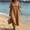 Khaki, variant on Long Womens Dresses Summer Summer Cotton Linen Blue Short Sleeve A Line Dress Drop Shoulder Tassel V Neck Loose Fit with Pockets Dresses