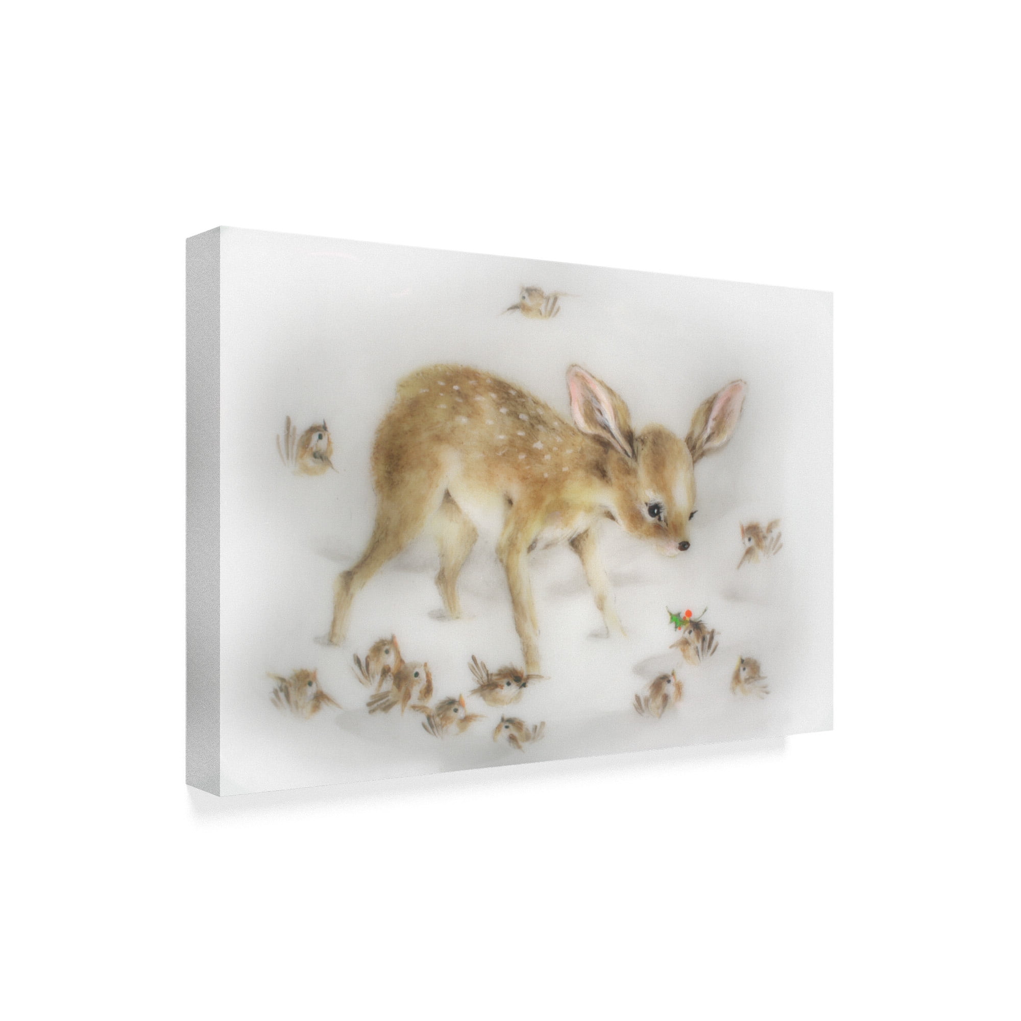 Trademark Fine Art 'Tis The Season Baby Deer' Canvas Art by Peggy Harris