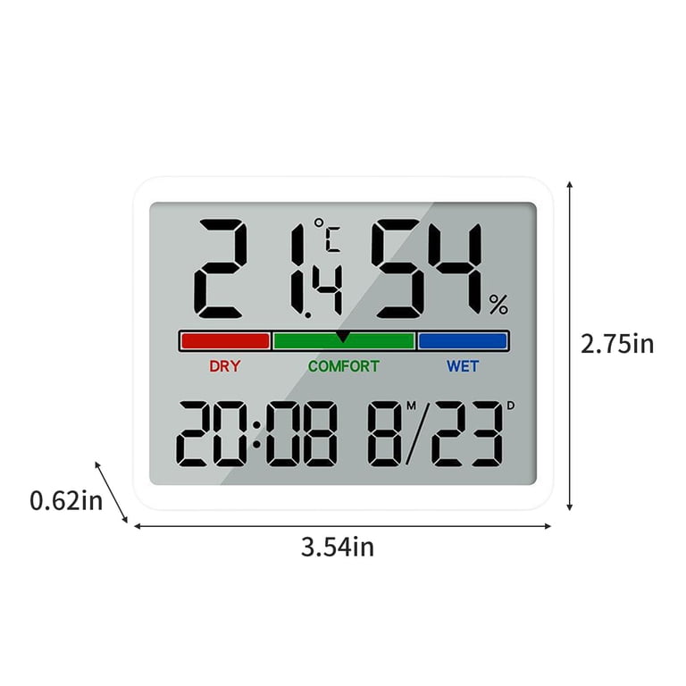Indoor Digital Clock with Temperature and Humidity Sensor, Color