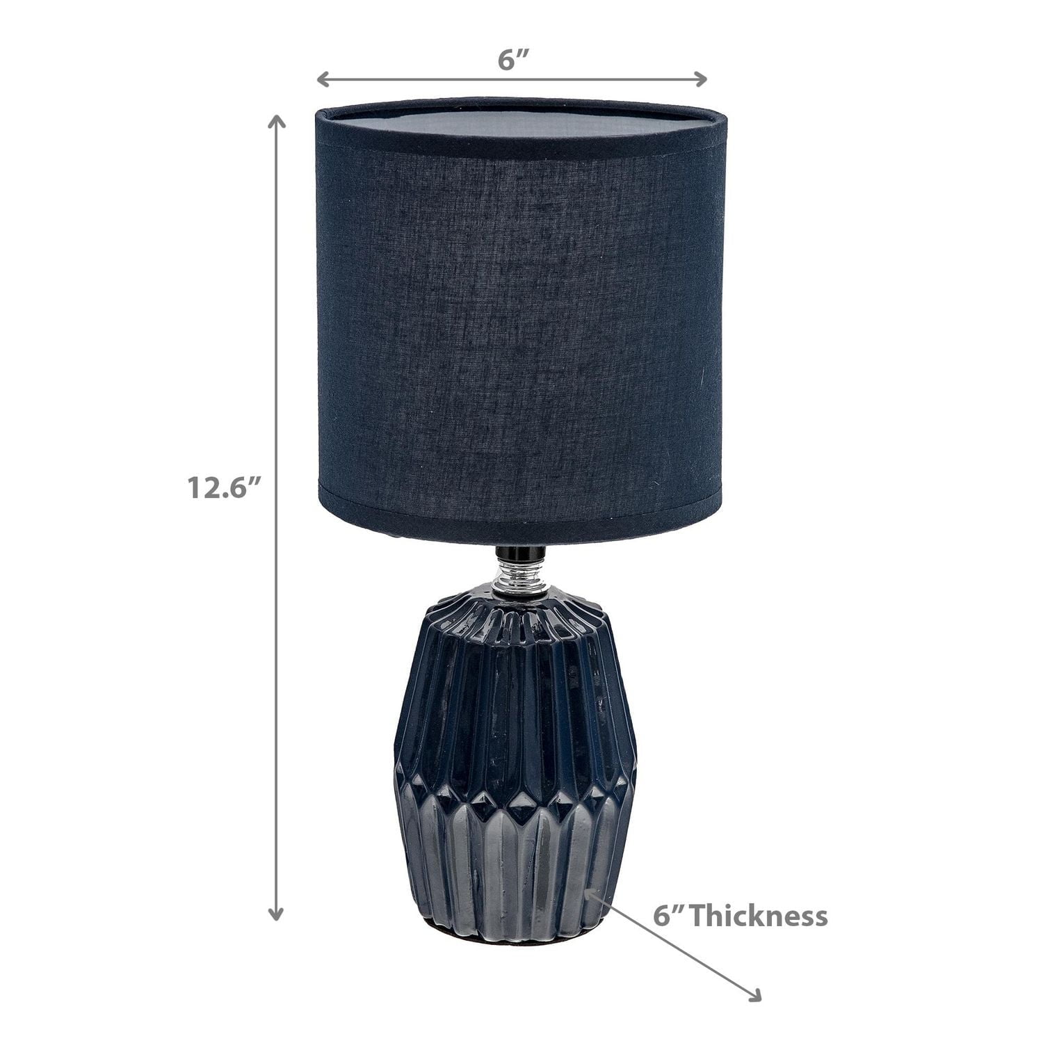 Ceramic Table Lamp With Shade Meridian Navy Blue