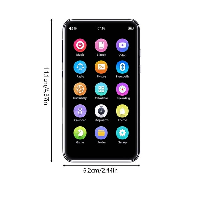 4-inch Portable Bluetooth-compatible 5.0 MP5 Portable MP5 Player Player Multifunctional Dictionary Radio Rechargeable Music Players Birthday Gift 16G
