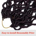 thumbnail image 2 of SHCKE 20" Long Braided Hair Wig Locs Crochet Hair Red Wine Dreadlock Wig Synthetic Curly Wavy Crochet Hair for Women, 2 of 5