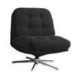 thumbnail image 4 of Silla de oficina Silla de trabajo para computadora Silla giratoria de pana con ruedas de 360 grados Silla para juegos para apartamento Muebles de sala Negro, 4 of 8