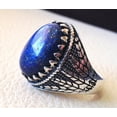 thumbnail image 3 of Lapis Lazuli Mans Ring, Natural Afghani Lapis Lazuli, Silver Jewelry, 925 Silver Ring, Birthday Gift, Heavy Mens Ring, Arabic Design, Ottoman Style Ring, Christmas, Turkey Mens Signet Ring, 3 of 5