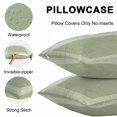 thumbnail image 5 of Sage Green Geometric Throw Pillow Covers 24x24 Inch Set of 2, White Greek Key Design Burlap Modern Art Waterproof Outdoor Pillow Covers, Decorative Cushion Pillowcases for Couch, Sofa, Bed, Patio, 5 of 9