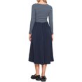 thumbnail image 3 of INSPIRE CHIC Striped Patchwork Dress for Women  Crew Neck Long Sleeves A-Line Dress XS Dark Blue, 3 of 6