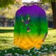 thumbnail image 4 of Ceisia Men's Mardi Gras Gradient Waffle-Knit Sweatshirt | Relaxed Spring/Summer Casual Top Gift, 4 of 5