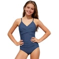 thumbnail image 6 of Girls Swimsuit Size 7 Rash Guard Bikini Set Adjustable Straps Tankini 3 Piece Tropical Floral Girls Bathing Suit&nbsp;size 6, 6 of 6