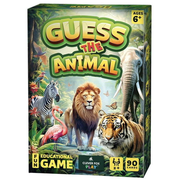 Guess The Animal - Juego educativo de adivinanzas de animales para niños y familias - Divertido juego infantil para interior y coche para aprender animales, perfecto para niñas y niños de 6, 7, 8, 9 y