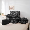 thumbnail image 6 of Homewish Vintage Skull Damask 7-Piece King Bedding,Gothic Halloween King Bed in a Bag,Black Gray,Black Reversible, 6 of 8
