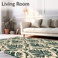 thumbnail image 2 of ODIKA 3'x5' Machine Washable Non-Slip Area Rug, Vintage Botanical Damask with Scrolling Vine Design High Traffic Rug, Beige, 470565, 2 of 7