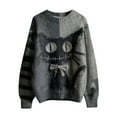 thumbnail image 6 of Kopltyrfg Halloween Sweater Men Stitched Print Spooky Pumpkin Face Sweatshirt Patchwork Vintage Funny Hoodie Casual Holiday Costumes Gray L, 6 of 6