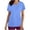 Sky Blue, variant on Medical Scrub Tops for Women V-Neck Modern Fit Short Sleeve Soft Stretch Top with 2 Patch Pockets