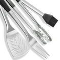 thumbnail image 3 of Pure Grill 4pc Stainless Steel BBQ Tool Utensil Set with Fork, Spatula, Tongs, and Basting Brush, 3 of 7