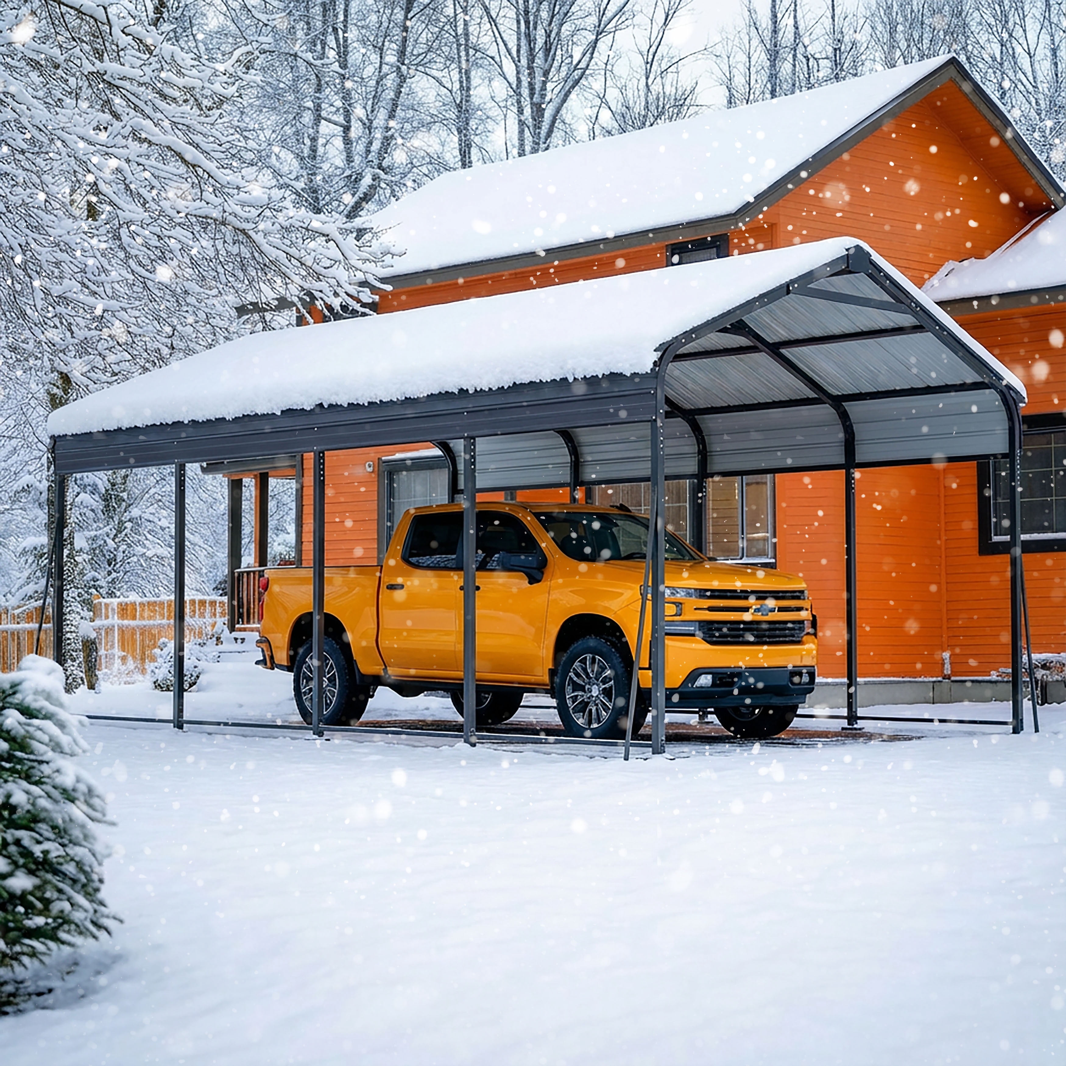 Nuu Garden 20 x 12 FT Steel Carport, Oversized Carport Garage with Enhanced Base, Outdoor All-Weather Car Shelter, Heavy Duty Carports Canopy, Dark Gray and Black