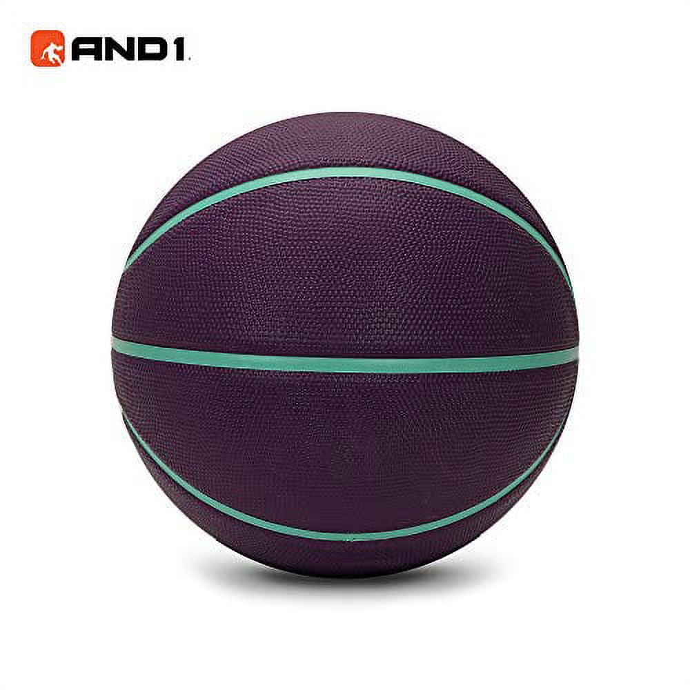 AND1 Fantom Rubber Two-Tone Basketball & Pump, Royal Purple, 29.5