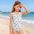 thumbnail image 2 of Grblisyd Swimsuits for Girls 10-12 Crew Neck Funny Graphic Bathing Suit Racerback One Piece Swimwear, 2 of 6