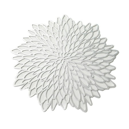 

Hollow Gold Metallic Placemat Washable Dining Table Pad Mat Flower Design Coaster for Home Desk Decoration