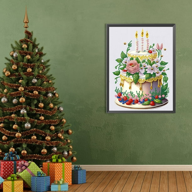 Pintura de diamante 5D DIY con forma especial parcial decoración de postres y pasteles 30x40cm
