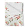 thumbnail image 2 of Shabby Flora Soft Flannel Fleece Blanket, Nostalgic Themed Bunch of Magnolia Buds Rococo Poetic Fresh Nature, Cozy Plush for Indoor and Outdoor Use, 50" x 60", Green Pink Off White, by Ambesonne, 2 of 5