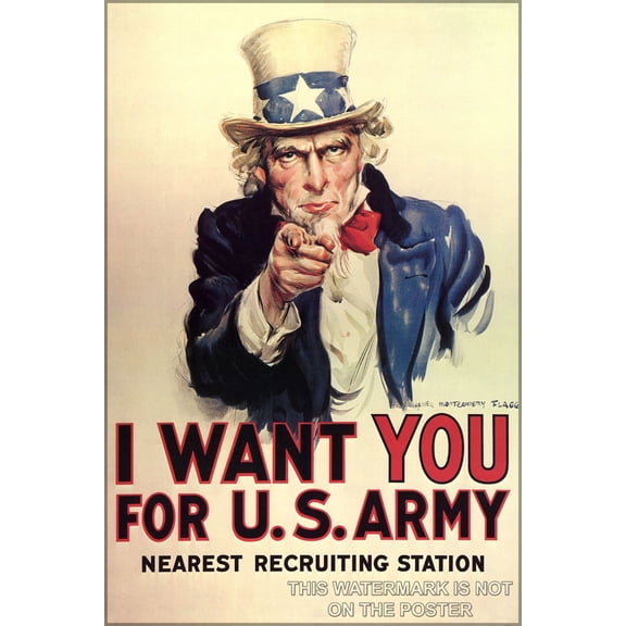 24"x36" Gallery Poster, Uncle Sam i want you for us army