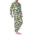thumbnail image 2 of Bingfone Men's Pajama Set 2 Piece Loungewear PJs, Long Sleeve with Pajama Pants-Colorful Hawaii Palms, 2 of 7