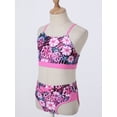 thumbnail image 6 of inlzdz Girls Tropical Print Bikini Set  Two Piece Swimsuits Summer Water Sport Swimwear Bathing Suits Gardenia Rose 14, 6 of 7