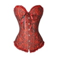 thumbnail image 2 of Fiomva Women Corset Boned Lace up Bodyshaper Lace Floral Shaping Bustier Waist Trainer, 2 of 5