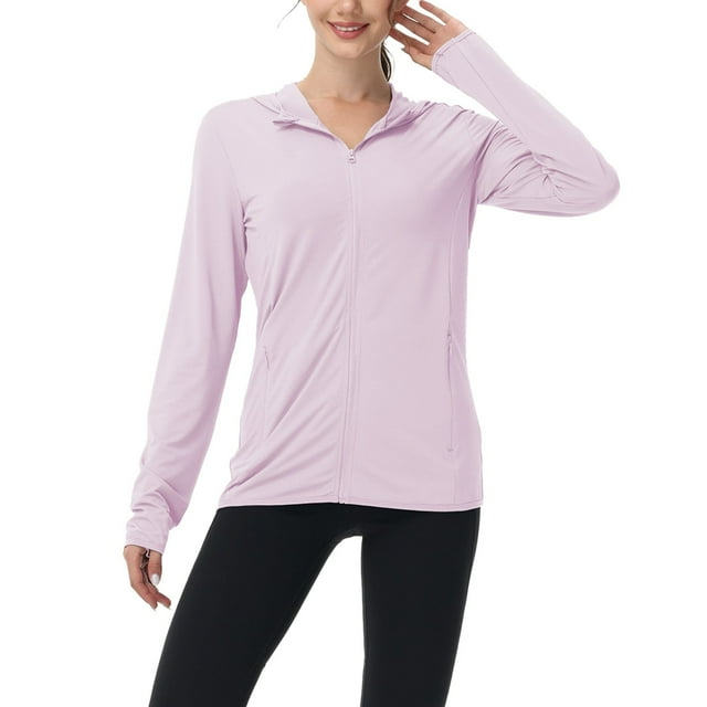 Veste d'Été Légère pour Femmes à Manches Longues, Protection Extérieure, avec Capuche, Coupe-Vent Décontractée pour Voyage Quotidien