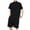 Black, variant on VBTAPA Men's Linen Shirt and Shorts Set Short Sleeve Collared T-shirt Drawstring Shorts 2 Pieces Beach Outfits Basic Solid Matching Lounge Sets Black XXXXL