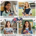 thumbnail image 7 of Mark and Lola's First Period Pal Pack to-Go Kit | 24 pcs | First Period Kit for Tweens | Teen Period Kit| Discrete Period Bag, Pads, Panty Liners, Period Kits for Tweens 10-12 (Flowers), 7 of 7