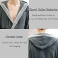 thumbnail image 4 of Artfasion Mens Long Bathrobe with Hood Warm Soft Shawl Collar Plush Spa Robe, 4 of 7
