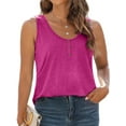 thumbnail image 3 of MOSHU Plus Size Tank Tops for Women Henley Sleeveless Shirts Summer Button Down Womens Tops, 3 of 7
