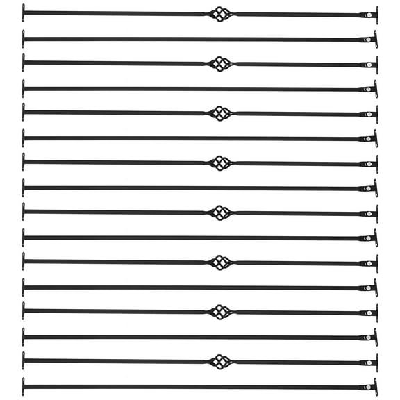 Wildnix Set of 16 Black Wrought Iron Metal Balusters for Staircases and Railings,   and , High-Temperature Baking Paint Process