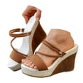 thumbnail image 3 of DAFEI Thick Soled Toe Wedge Slip Height Increasing Sandals with Cut Out Design Comfortable Women's Sandals, 3 of 8