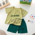 thumbnail image 2 of oqasdz Baby Boy Outfits Summer Children Short Sleeve Animal Prints T Shirts and Shorts Set Casual Outwear Cute Clothes Set /12-18 Months, 2 of 7