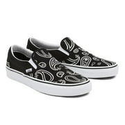 Vans Classic Slip On Peace Paisley Bandana Black/White Men's Shoes Size 9.5