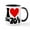 White/Black Inside, variant on CafePress - I Heart The 70S Mug - 11 oz Ceramic Mug - Novelty Coffee Tea Cup
