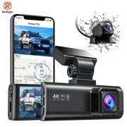 REDTIGER Dash Camera Front and Rear 4k Dash Cam Drive Recorder for WiFi GPS Car Dvr for 24H Parking Mode Black Box for Car