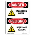 thumbnail image 1 of SignMission OS-DS-A-1218-VS-2026 12 x 18 in. OSHA Danger Sign - Hazardous Waste - Residuos Toxicos, 1 of 1