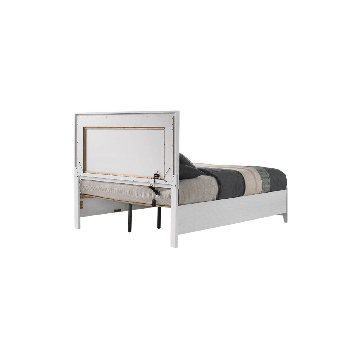 ACME Ranallo Ek Wall Bed, Beige Linen & Natural Finish
