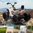 thumbnail image 4 of 24V 2-Seater Kids Electric ATV Ride-On – Dual 500W Motors, Spring Suspension, urgent Brake, wireless, Music Player, USB, LED Headlights, Remote Control, For Boys & Girls Ages 3-8, White, 4 of 7