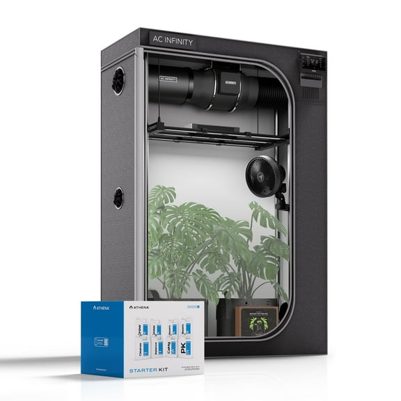 AC Infinity x Athena® Cultivator Kit, Complete 2-Plant Grow Tent System with Blended Line Fertilizer Starter Kit, Dynamic Learning AI Control with WiFi-Integrated Quiet Fans, Full Spectrum EVO Lights